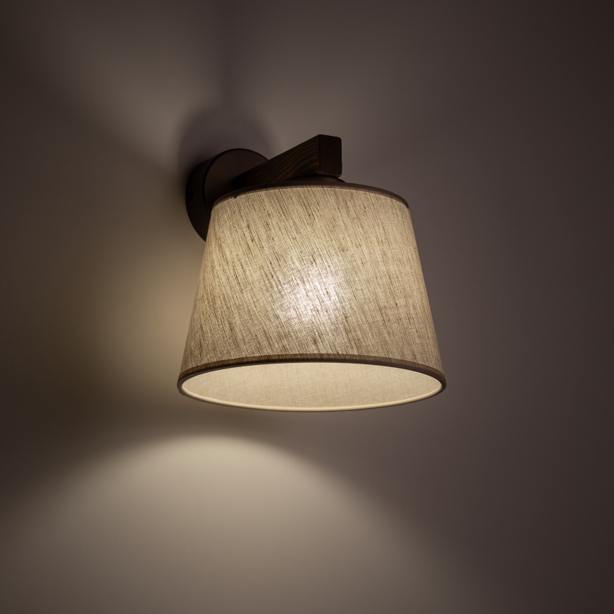 Brilagi - Nástěnná lampa LATTE 1xE27/60W/230V borovice/béžová