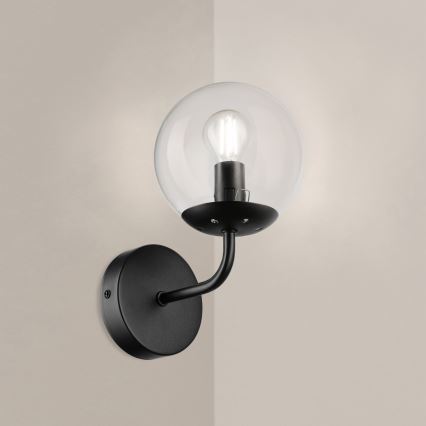 Brilagi - Nástěnná lampa MALIVA 1xE14/15W/230V černá/čirá