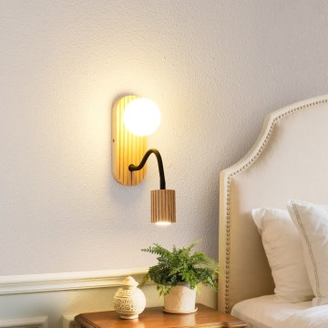 Brilagi - Nástěnná lampa MODERN WOOD 1xG9/5W/230V + 1xGU10/8W dřevo