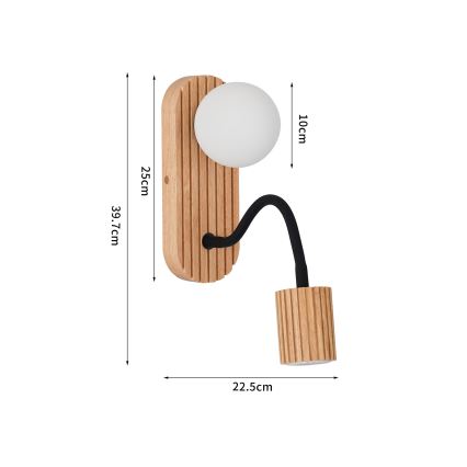 Brilagi - Nástěnná lampa MODERN WOOD 1xG9/5W/230V + 1xGU10/8W dřevo