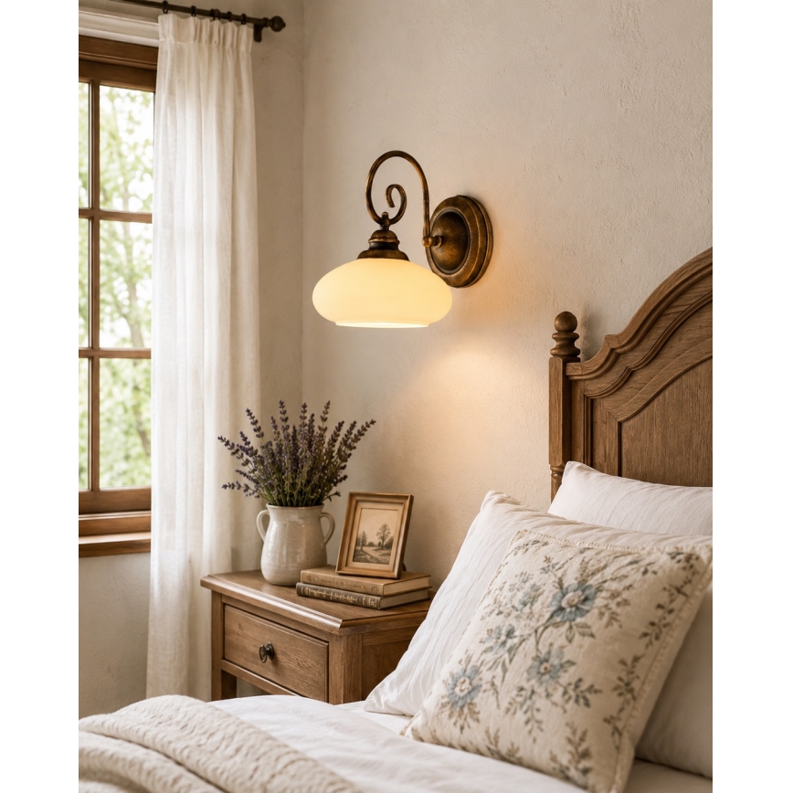 Brilagi - Nástěnná lampa MOLLERO 1xE27/15W/230V bronz/patina