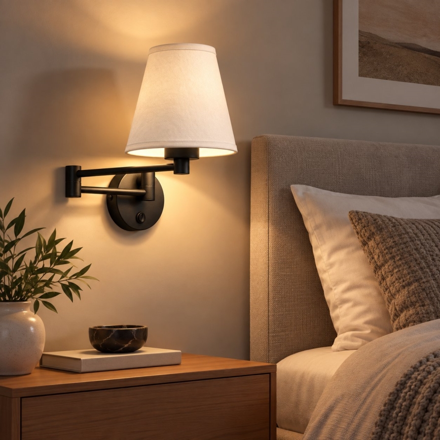 BRILAGI - Nástěnná lampa NUBILA 1xE27/15W/230V bílá/černá