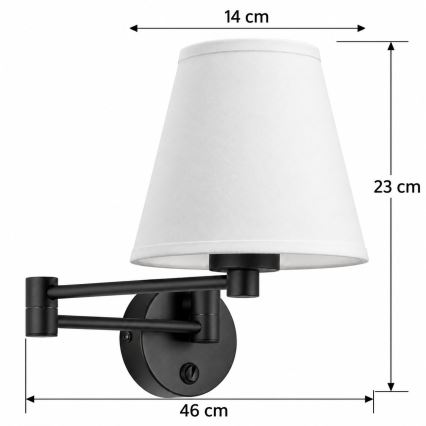 BRILAGI - Nástěnná lampa NUBILA 1xE27/15W/230V bílá/černá