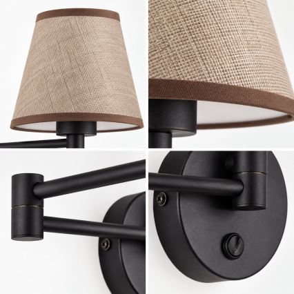 BRILAGI - Nástěnná lampa NUBILA 1xE27/15W/230V hnědá/černá