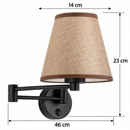 BRILAGI - Nástěnná lampa NUBILA 1xE27/15W/230V hnědá/černá