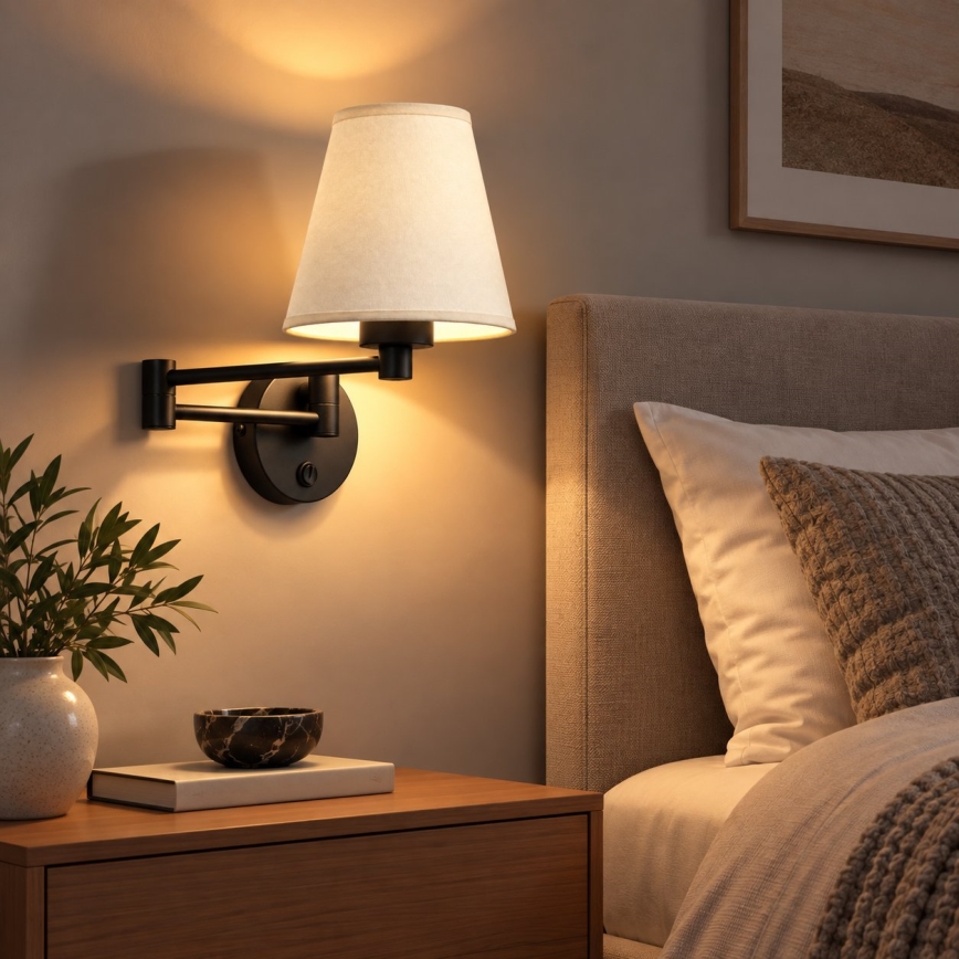 BRILAGI - Nástěnná lampa NUBILA 1xE27/15W/230V krémová/černá