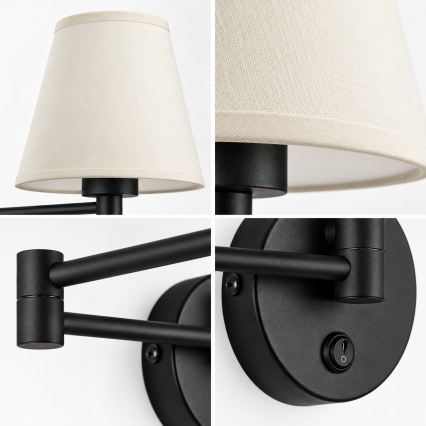 BRILAGI - Nástěnná lampa NUBILA 1xE27/15W/230V krémová/černá