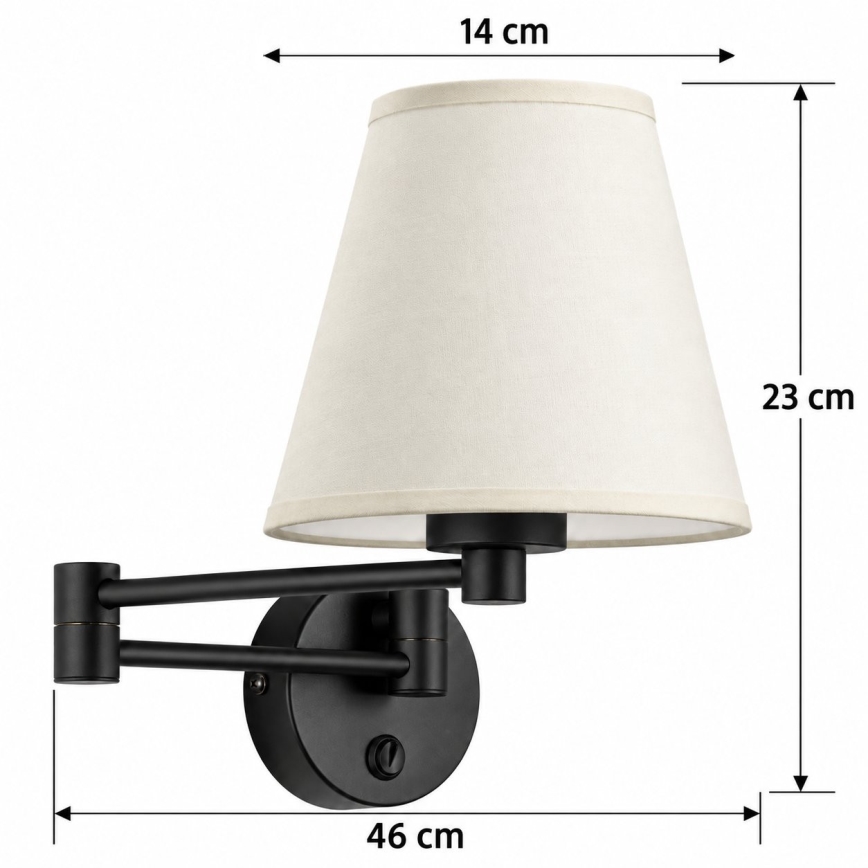 BRILAGI - Nástěnná lampa NUBILA 1xE27/15W/230V krémová/černá