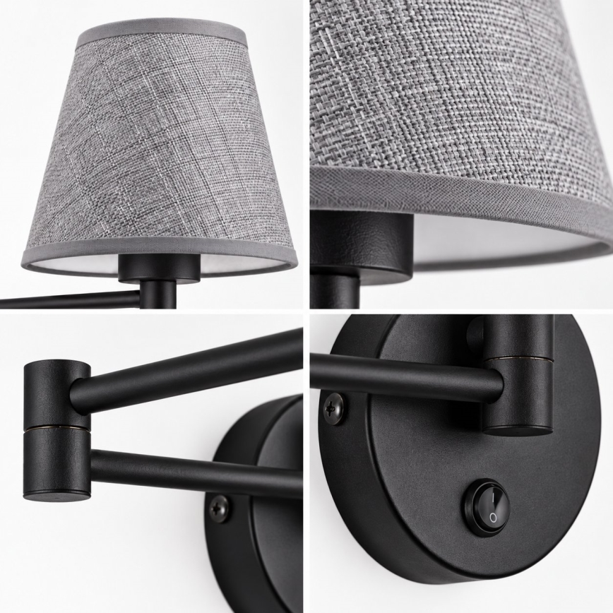 BRILAGI - Nástěnná lampa NUBILA 1xE27/15W/230V šedá/černá