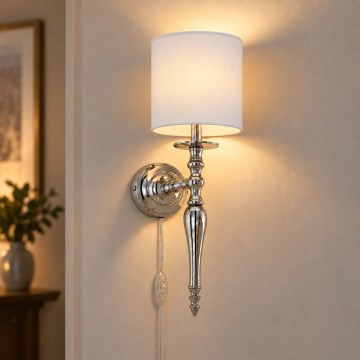 BRILAGI - Nástěnná lampa NUBILA 1xE27/60W/230V lesklý chrom/bílá