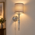 BRILAGI - Nástěnná lampa NUBILA 1xE27/60W/230V lesklý chrom/hnědá