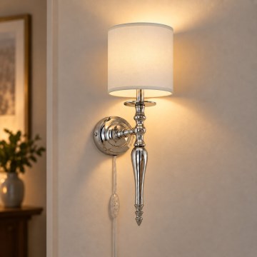 BRILAGI - Nástěnná lampa NUBILA 1xE27/60W/230V lesklý chrom/krémová
