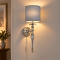 BRILAGI - Nástěnná lampa NUBILA 1xE27/60W/230V lesklý chrom/světle šedá