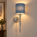 BRILAGI - Nástěnná lampa NUBILA 1xE27/60W/230V lesklý chrom/tmavě modrá