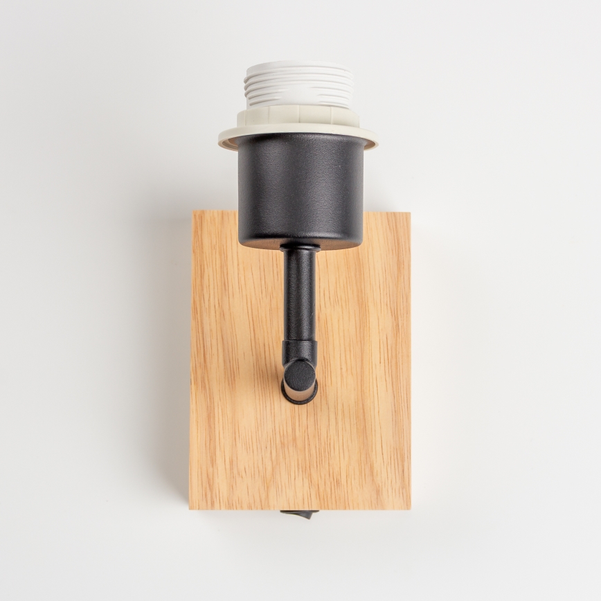 Brilagi - Nástěnná lampa NUBILA WOOD 1xE27/25W/230V dub/černá/světle šedá
