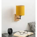 Brilagi - Nástěnná lampa NUBILA WOOD 1xE27/25W/230V dub/černá/žlutá