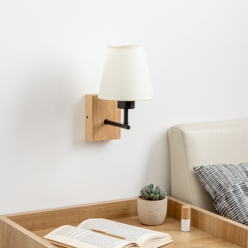 Brilagi - Nástěnná lampa NUBILA WOOD 1xE27/25W/230V dub/krémová