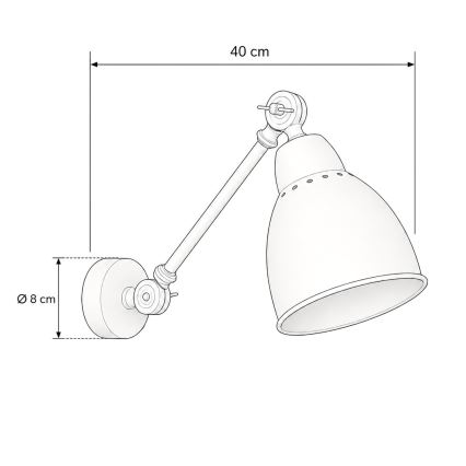 Brilagi - Nástěnná lampa QUILL 1xE27/40W/230V 40 cm bílá