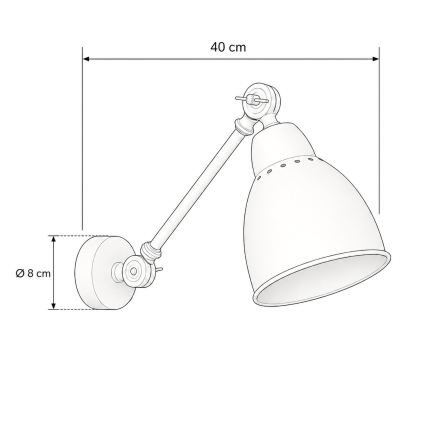 Brilagi - Nástěnná lampa QUILL 1xE27/40W/230V 40 cm černá