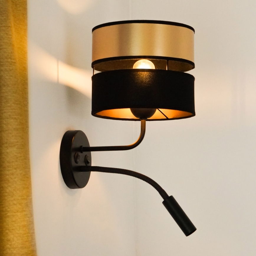 Brilagi - Nástěnná lampa ROYAL 1xE27/15W/230V + 1xG9/3W černá/zlatá