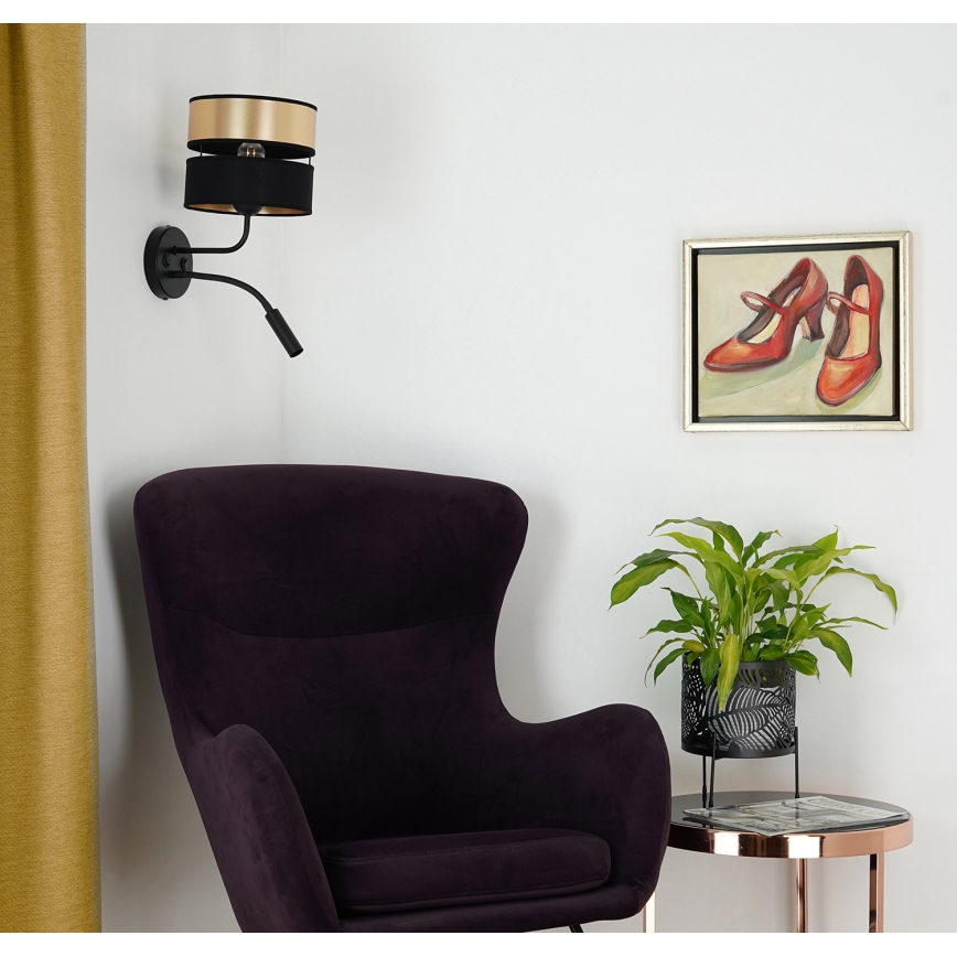 Brilagi - Nástěnná lampa ROYAL 1xE27/15W/230V + 1xG9/3W černá/zlatá