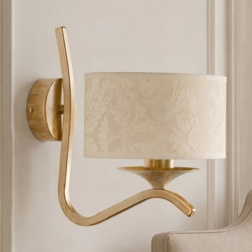 Brilagi - Nástěnná lampa SAPHIRE 1xE27/15W/230V krémová/zlatá/patina