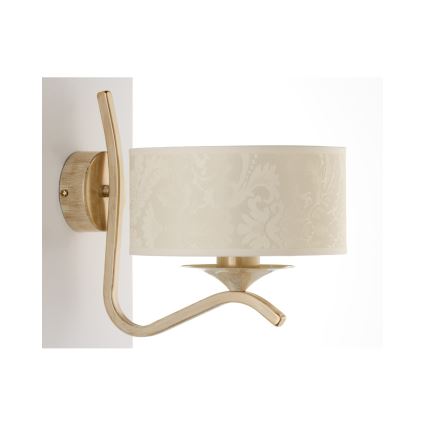Brilagi - Nástěnná lampa SAPHIRE 1xE27/15W/230V krémová/zlatá/patina