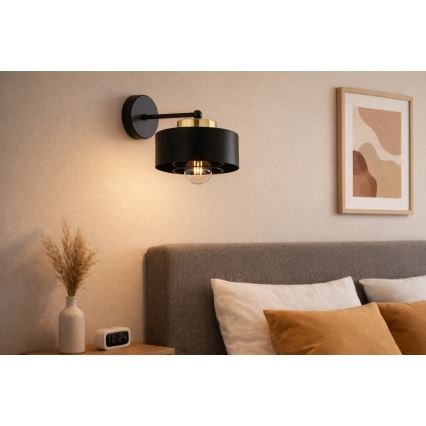 Brilagi - Nástěnná lampa SPRING 1xE27/60W/230V černá/zlatá