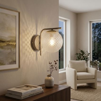 Brilagi - Nástěnná lampa STELLA 1xE27/60W/230V béžová/zlatá