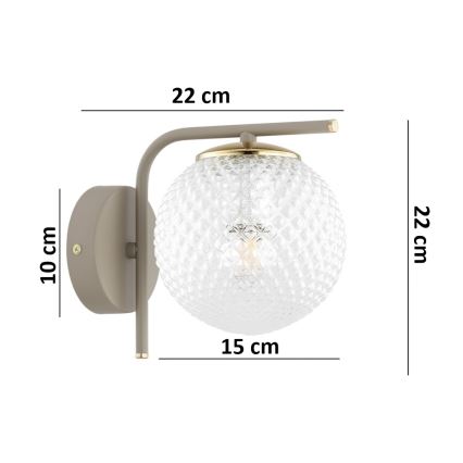 Brilagi - Nástěnná lampa STELLA 1xE27/60W/230V béžová/zlatá