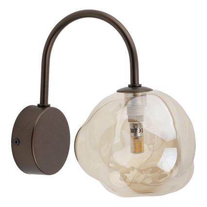 Brilagi - Nástěnná lampa VULCANO 1xG9/8W/230V bronzová/kouřová béžová
