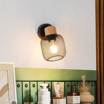 Brilagi - Nástěnné bodové svítidlo BASKLITE 1xE27/15W/230V kaučukovník/černá