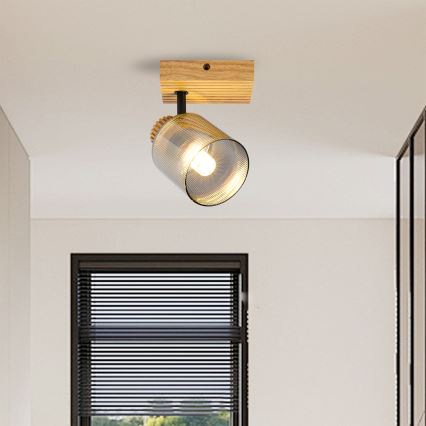 Brilagi - Nástěnné bodové svítidlo HYGGE 1xE14/15W/230V dřevo/kouřová