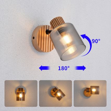 Brilagi - Nástěnné bodové svítidlo HYGGE 1xE14/15W/230V kaučukovník/kouřová