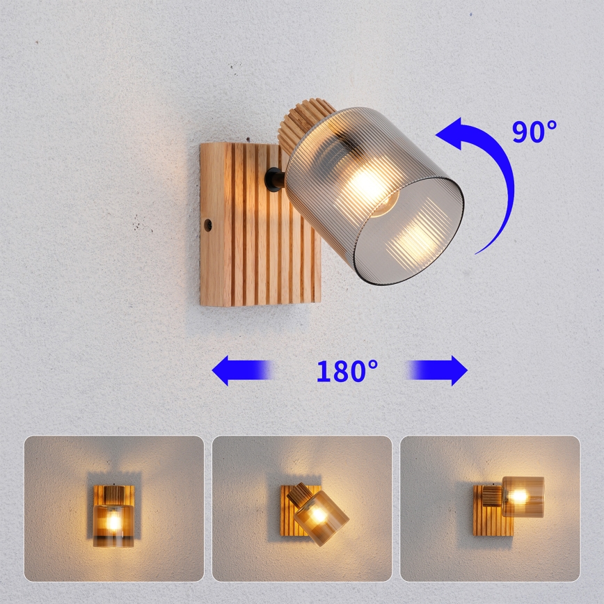 Brilagi - Nástěnné bodové svítidlo HYGGE 1xE14/15W/230V kaučukovník/kouřová