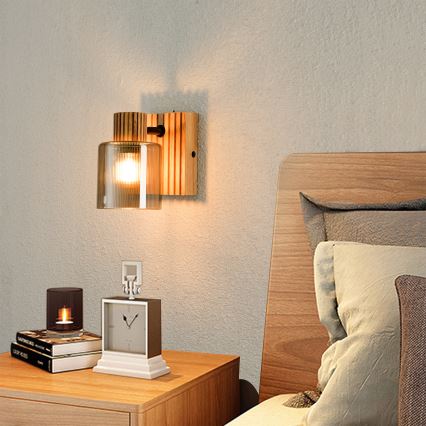 Brilagi - Nástěnné bodové svítidlo HYGGE 1xE14/15W/230V kaučukovník/kouřová