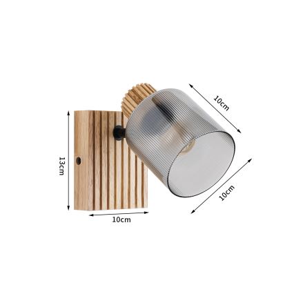Brilagi - Nástěnné bodové svítidlo HYGGE 1xE14/15W/230V kaučukovník/kouřová