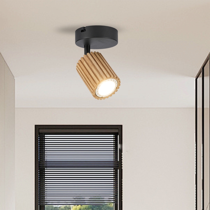 Brilagi - Nástěnné bodové svítidlo MODERN WOOD 1xGU10/8W/230V dřevo/černá