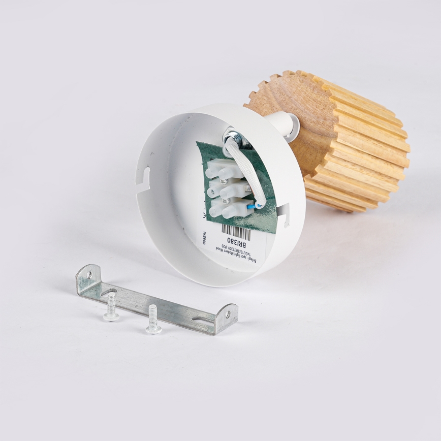 Brilagi - Nástěnné bodové svítidlo MODERN WOOD 1xGU10/8W/230V kaučukovník/bílá