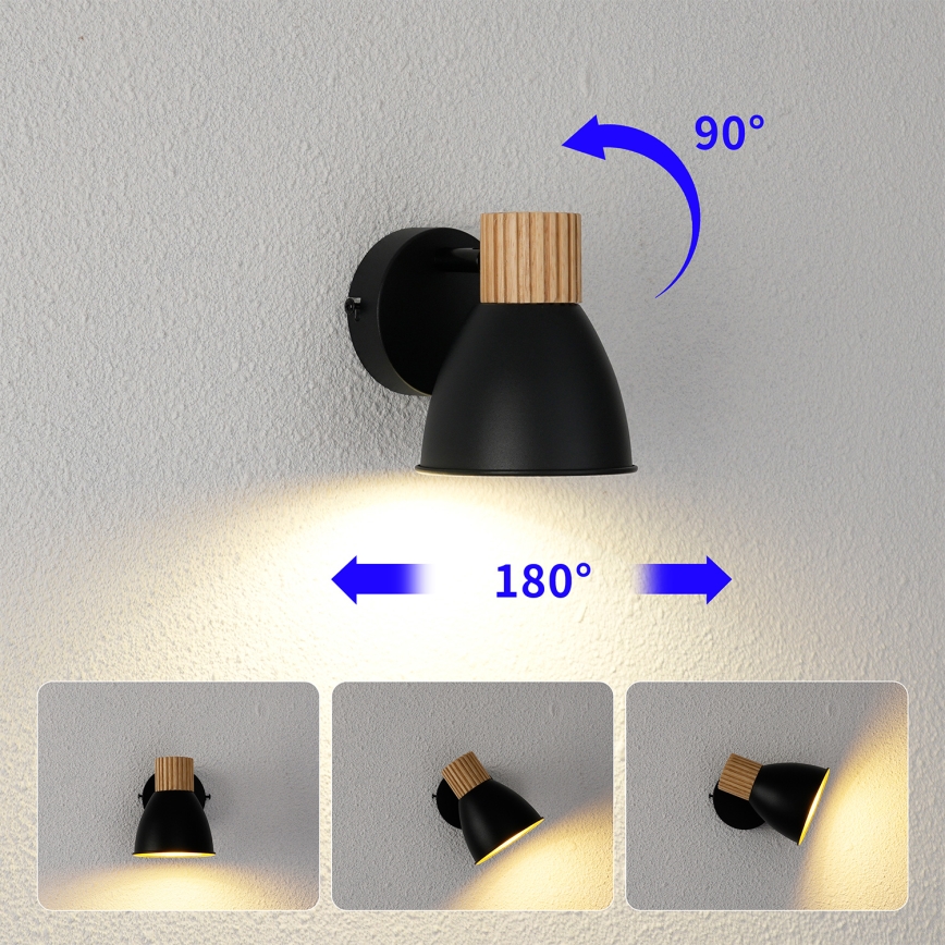 Brilagi - Nástěnné bodové svítidlo ODENSE 1xE14/10W/230V kaučukovník/černá