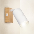 Brilagi - Nástěnné bodové svítidlo s vypínačem SELE 1xGU10/30W/230V bílá/dekor dubu