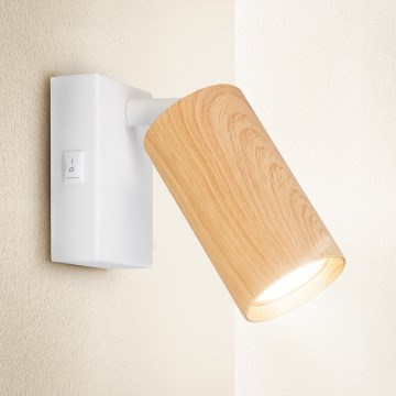 Brilagi - Nástěnné bodové svítidlo SELE 1xGU10/30W/230V bílá/dekor dubu