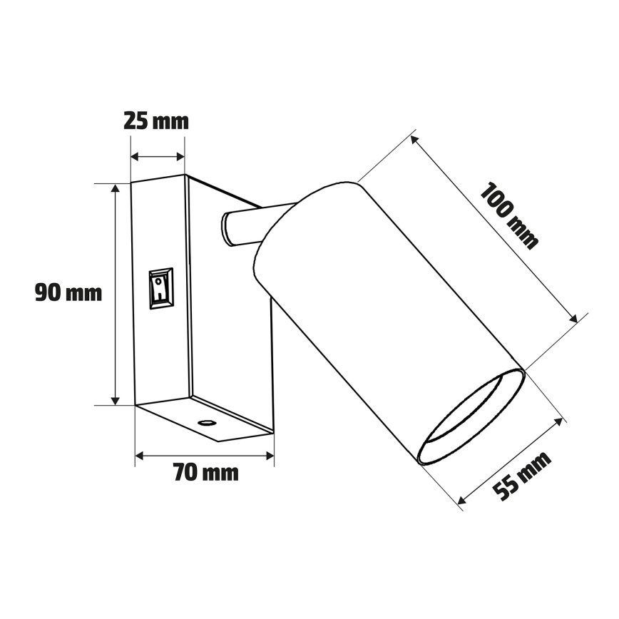 Brilagi - Nástěnné bodové svítidlo SELE 1xGU10/30W/230V černá/dekor dubu