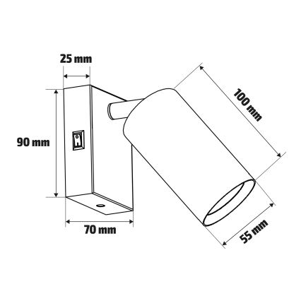 Brilagi - Nástěnné bodové svítidlo SELE 1xGU10/30W/230V černá