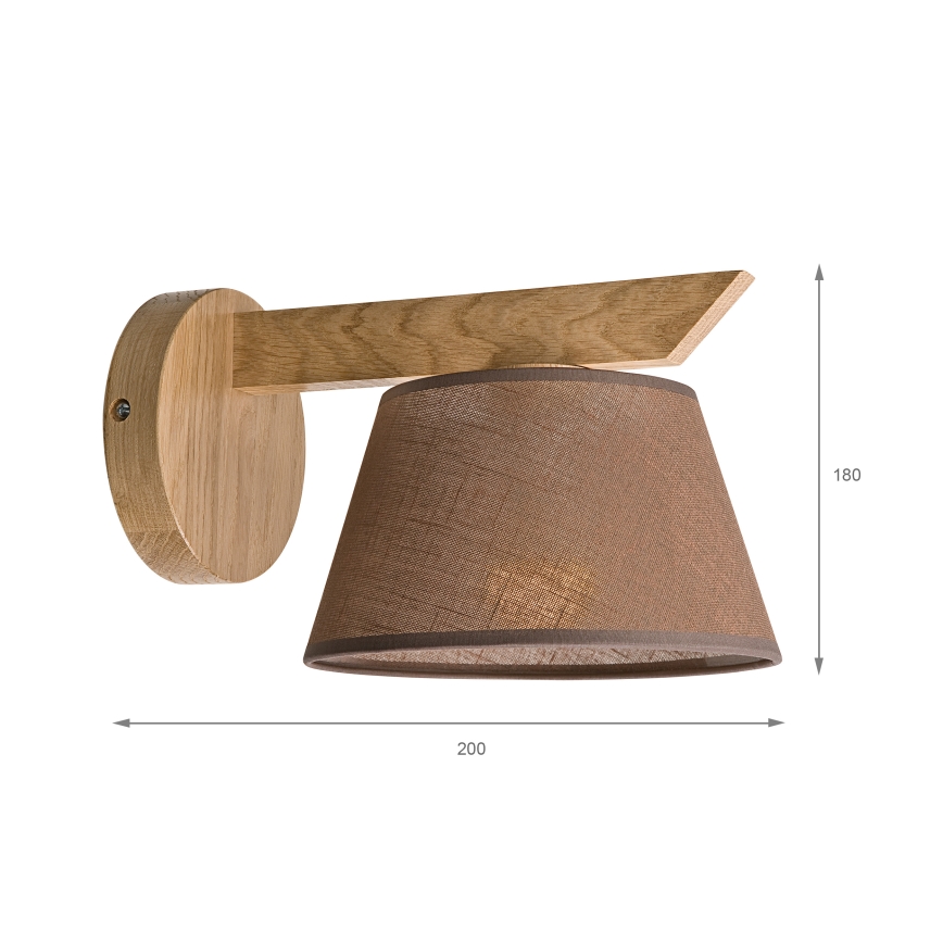 Brilagi - Nástěnné svítidlo ANTHONY 1xE14/40W/230V dub/hnědá