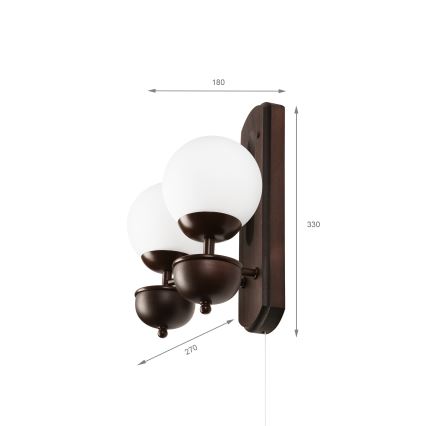 Brilagi - Nástěnné svítidlo COTTAGE 2xG9/40W/230V buk/bílá