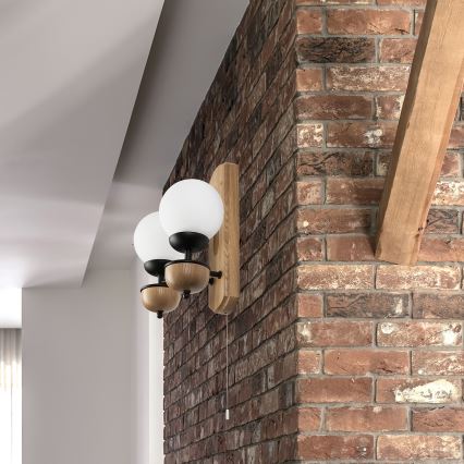 Brilagi - Nástěnné svítidlo COTTAGE 2xG9/40W/230V dub/bílá