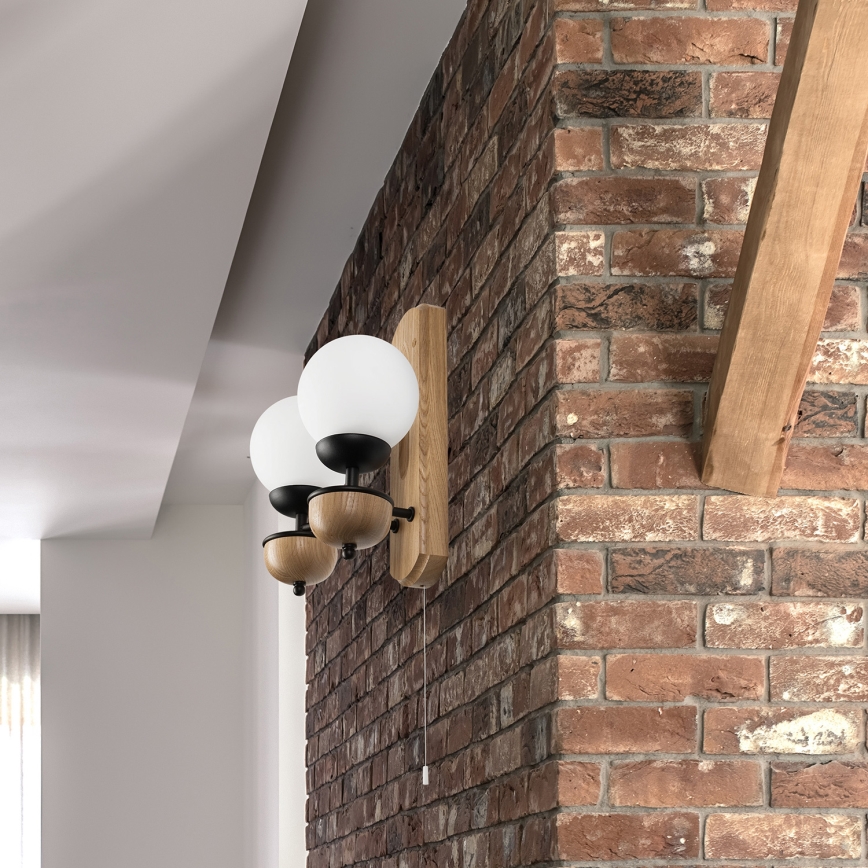 Brilagi - Nástěnné svítidlo COTTAGE 2xG9/40W/230V dub/bílá