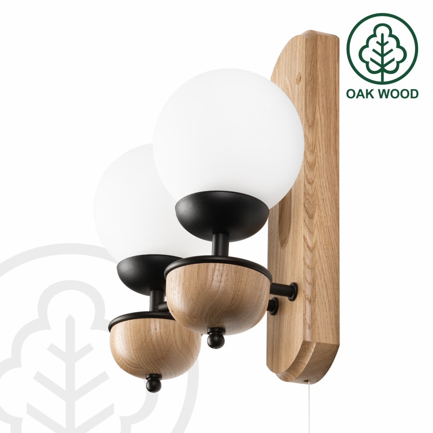 Brilagi - Nástěnné svítidlo COTTAGE 2xG9/40W/230V dub/bílá