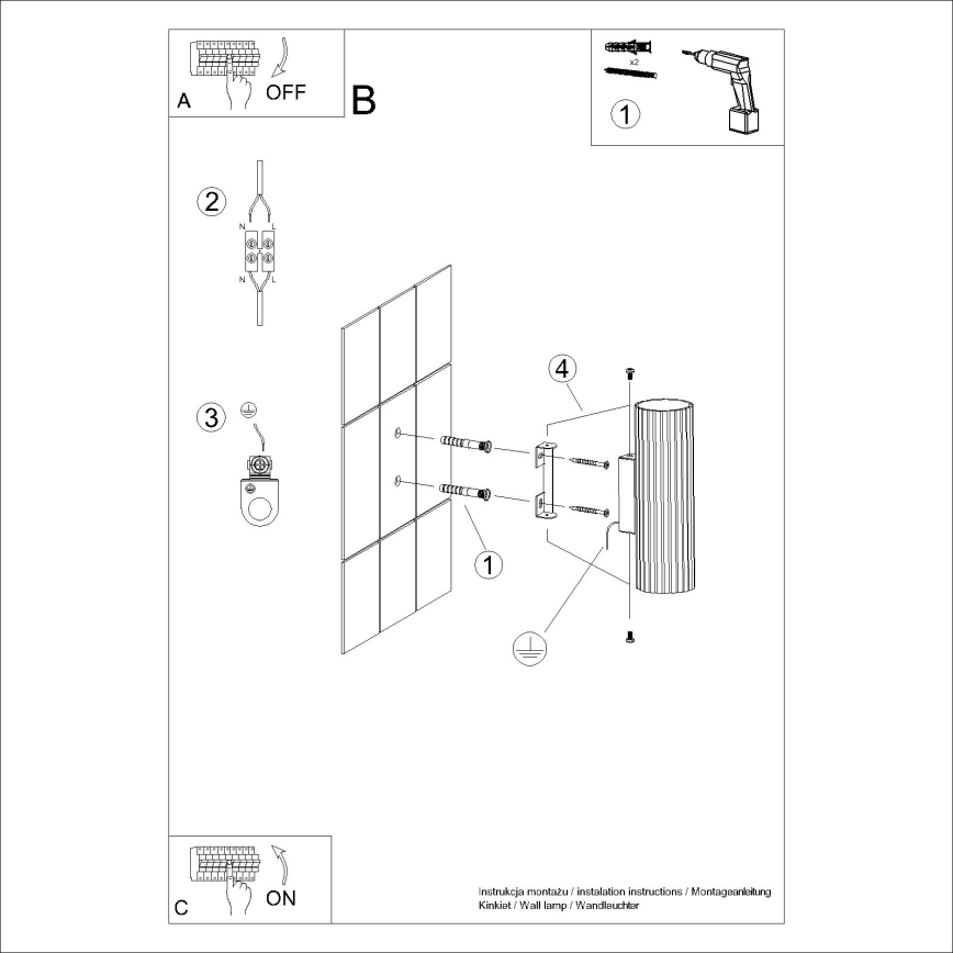 Brilagi - Nástěnné svítidlo CRESTO 2xGU10/10W/230V 20 cm černá